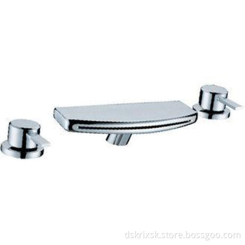 Chrome Brass Polished Bathtub Mixer Taps / 90 Degree Faucet